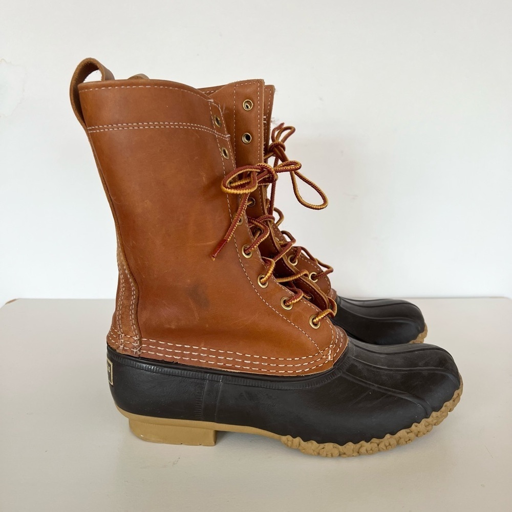 L.L.Bean Women's Unlined Leather Bean Boots 8" Shaft, size CM 7M